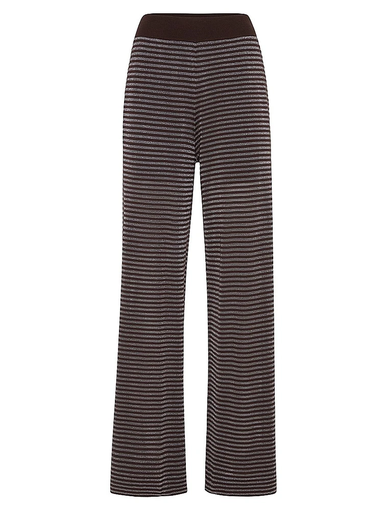 Sparkling Stripes Lightweight Knit Trousers