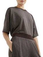Sparkling Stripes Lightweight Knit Trousers