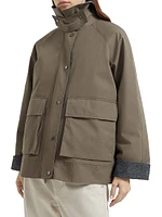 Techno Cotton Canvas Outerwear Jacket
