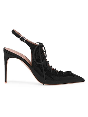 Alia 90MM Naplak Leather Slingback Pumps