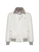 Lightweight Water Resistant Cashmere Aviator Jacket with Shearling Lining
