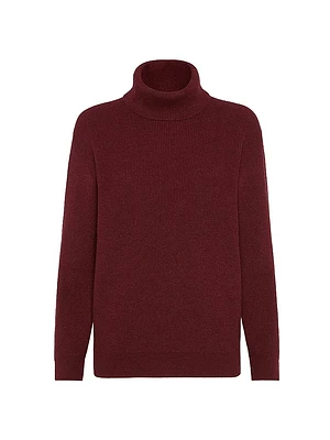 Cashmere English Rib Turtleneck Sweater