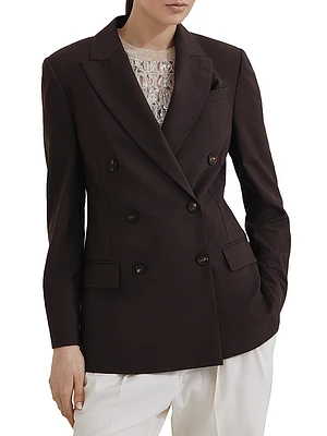 Tropical Luxury Wool Blazer with Monili