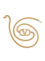Vlogo Signature Chain Belt with Crystals