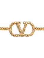 Vlogo Signature Chain Belt with Crystals