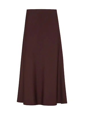 Comfort Virgin Wool and Viscose Twill Flute Skirt