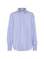 Cotton End on Shirt with Shiny Collar Detail