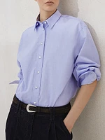 Cotton End on Shirt with Shiny Collar Detail