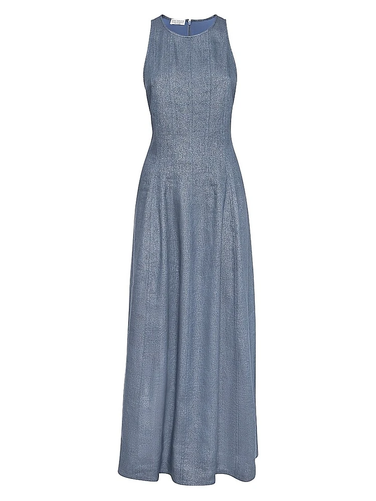 Linen and Virgin Wool Sparkling Twill Dress