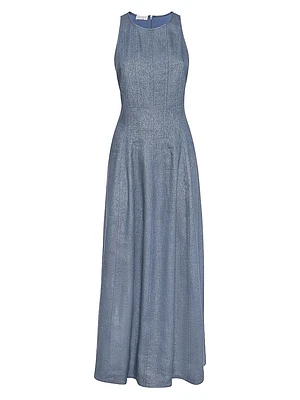 Linen and Virgin Wool Sparkling Twill Dress