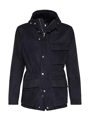Tone on Suede Shearling Parka