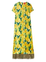 Swing Dress with Feathers