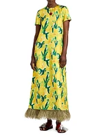 Swing Dress with Feathers