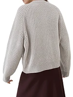 English Rib Cardigan Cashmere Feather Yarn