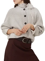 English Rib Cardigan Cashmere Feather Yarn