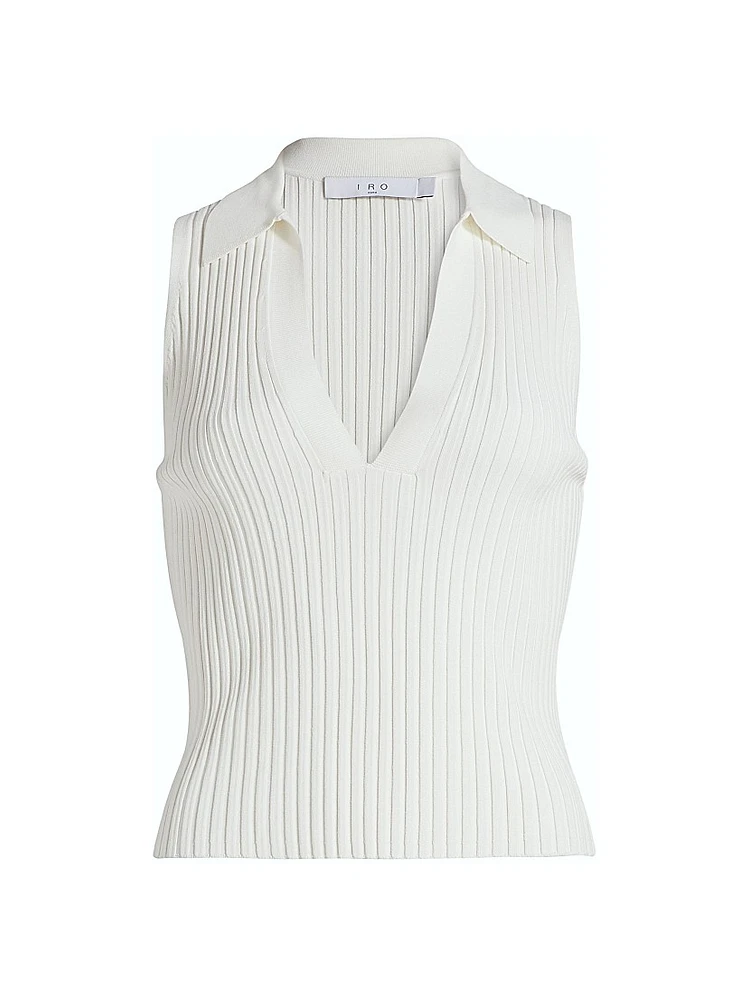 Kenzie Sleeveless Polo Knit Top