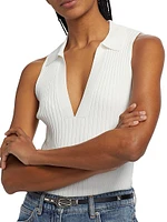Kenzie Sleeveless Polo Knit Top