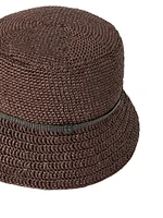 Techno Raffia Bucket Hat with Shiny Band