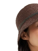 Techno Raffia Bucket Hat with Shiny Band