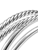 Bold Crossover Multi Row Cuff Bracelet in Sterling Silver, 24.4MM
