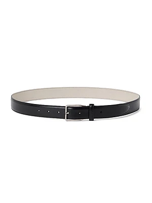 Formal Calfskin Belt with Square Buckle