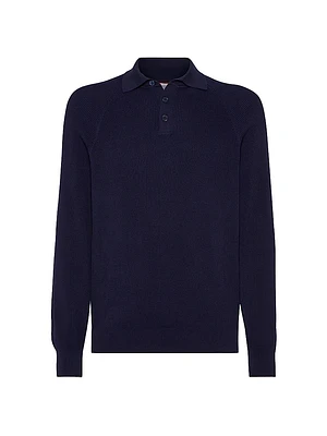 Cotton English Rib Knit Polo Shirt
