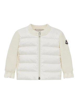 Baby Girl's & Little Down-Filled Cardigan Wool
