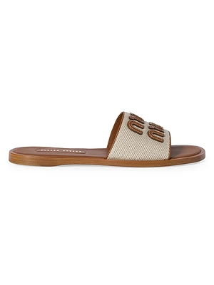 Canvas and Leather Slides