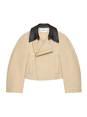 Cropped Pea Coat Cotton and Wool