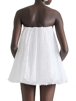 Mini Strapless Dress Lace with Cape