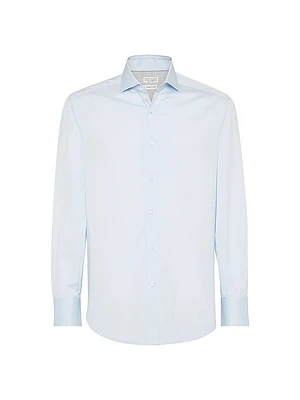 Twill Basic Fit Shirt with Spread Collar