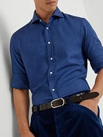 Stretch Cotton Chevron Flannel Slim Fit Shirt