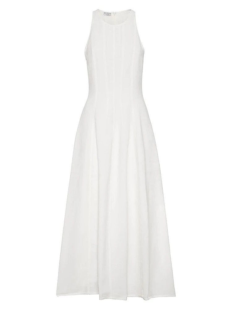 Viscose and Linen Fluid Twill Dress