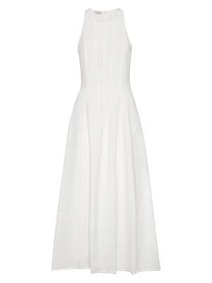 Viscose and Linen Fluid Twill Dress