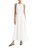 Viscose and Linen Fluid Twill Dress