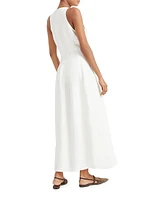 Viscose and Linen Fluid Twill Dress