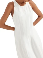 Viscose and Linen Fluid Twill Dress