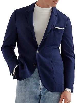 Cashmere Jersey Blazer with Patch Pockets
