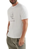 Cotton Jersey Crew Neck T-Shirt with Print