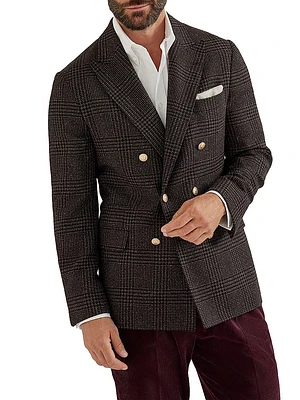 Prince of Wales one and a Half Breasted Deconstructed Blazer