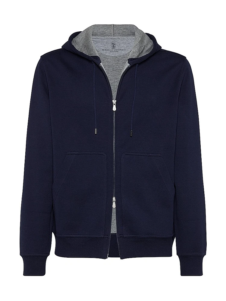 French Terry Double Cloth Hooded Sweatshirt