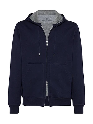 French Terry Double Cloth Hooded Sweatshirt