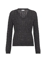 Mohair, Cotton and Wool Dazzling Cable Sweater