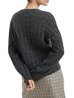 Mohair, Cotton and Wool Dazzling Cable Sweater