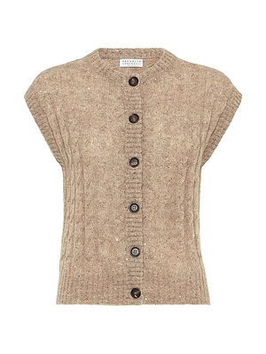 Mohair, Cotton and Wool Dazzling Cable Cardigan