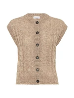 Mohair, Cotton and Wool Dazzling Cable Cardigan