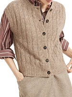 Mohair, Cotton and Wool Dazzling Cable Cardigan