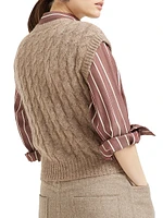 Mohair, Cotton and Wool Dazzling Cable Cardigan