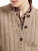Mohair, Cotton and Wool Dazzling Cable Cardigan