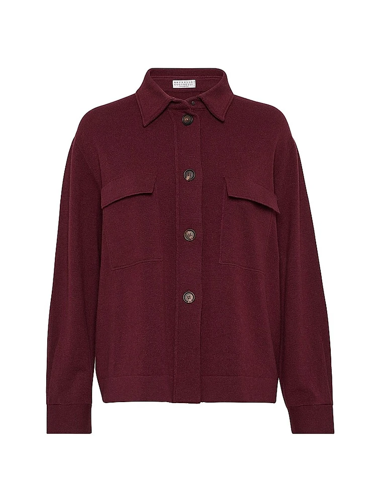 Virgin Wool, Cashmere and Silk Knit Shirt